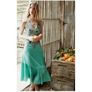 Maeve Women's Sheath Midi Dress Sleeveless V-Neck Keyhole Back Paisley Print 10